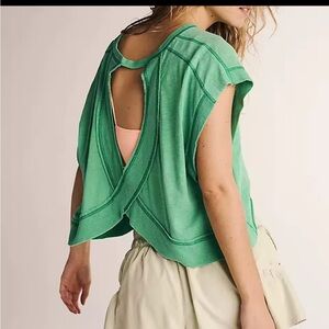 Open-Back Green Knit Top - Women